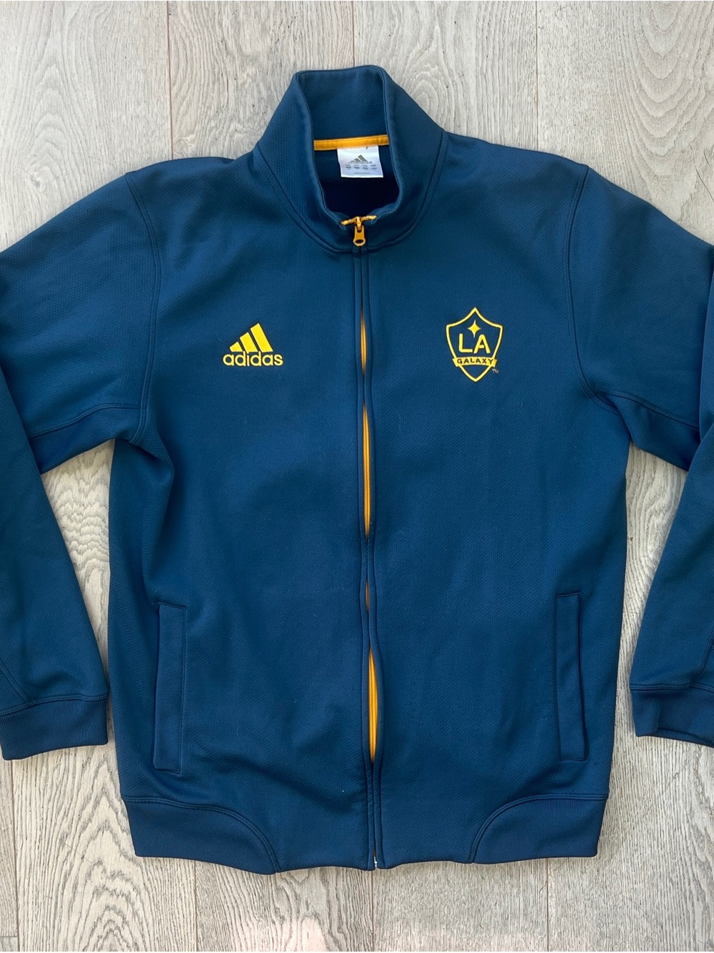 Adidas LA Galaxy MLS Soccer Football Jacket Navy Yellow Men’s Size L
